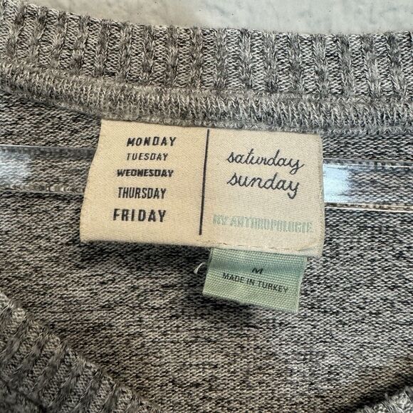 ANTHROPOLOGIE Saturday/Sunday Gray‎ Oversized Sweater Bishop Sleeves Size M - Picture 6 of 12